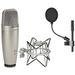 Samson C01U Pro USB Studio Condenser Microphone + Samson SP01 Spider Shockmount + Mr Dj 4 Inch Pop Filter