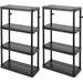4 Shelf Fixed Height Ventilated Medium Duty Shelving Unit 14 x 32 x 54.5 Organizer System for Home Garage Basement and Laundry Black