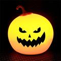 Halloween Decorations Remote Control Silicone Night Light Pumpkin Lantern Halloween USB Colorful Charging Light Holiday Night Light