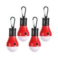 Tent Lamp Portable LED Tent Light 4 Packs Clip Hook Hurricane Emergency Lights LED Camping Light Bulb Camping Tent Lantern Bulb Camping Equipment for Camping Hiking Backpacking Fishing Outage red