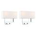 Pathson 2 Pack Wall Sconces Light Fixture Rectangle White Textile Shade Modern Nightstand Lamps for Bedroom Bedside Living Room