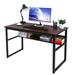 HOMEMAXS Computer Desk with Bookshelf Simple Morden Style Writing Desk with Metal Legs Writing Laptop Table for Home and Office (120x60x74.5cm)