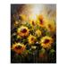 Sunflower Field Vibrant Oil Painting Yellow Orange Green Large Flower Summer Blooms Nature Colourful Bright Floral Modern Artwork Large Wall Art Poster Print Thick Paper 18X24 Inch