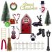 Doll House Christmas Decoration Fake Light String Hat Wreath Mini Tree Gift Boxes Dollhouse 1:12 Toyhouse Miniature Scene Model Pretend DIY Fairy Figurines Garden Hanging Ornaments Party Favors