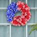 KQJQS Fall Decorations Flower Wreath Front Door Independence Day Decoration American Flag Wreath Decoration Hanging On Home Walls Flower Wreath Porch Holiday Decoration Supplies