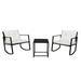 3pcs Single Rocking Chair Coffee Table Set Comfortable Weather-resistant Uv-resistant For Garden Decoration