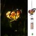 Metal Solar Wind Chimes 41.73 H Butterfly Windchimes Outside Garden Decor For Patio Porch Lawn And Backyard Memorial Wind Chimes For Birthday Gifts