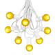 25 Foot G30 Outdoor Patio String Lights with 25 Yellow Globe Bulbs â€“ Indoor Outdoor String Lights â€“ Market Bistro CafÃ© Hanging String Lights â€“ C7/E12 Base - White Wire