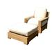 Leveb 2 Pc Lounge Chair Set: Lounge Chair & Ottoman With Cushions in Sunbrela Fabric #57003 Canvas White