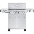 Larger 4-Burner Propane Gas Grills Stainless Steel Cabinet Style with Side & Side Sear Burners Built in Thermometer and LED Controls