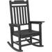 Rocking Chair Outdoor High Back Rocker Chair with 350Lbs Support Comfortable Porch Chair for Adults All-Weather Resistant (Stripy Pattern Black)-TFC5