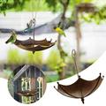 Weloille Umbrella-Shaped Bird Trough Premium Hanging Bird Feeder Tray Umbrella Hummingbird Feeder For Outdoors Metal Bird Bath Pond Or Drinker Metal Bird Feeder