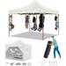 HOTEEL Canopy Tent 10x10 Pop Up Canopy Outdoor Tent with Mesh Window Instant Tents for Party Camping Commercial Waterproof Gazebo with 4 Removable Sidewalls Carry Bag White