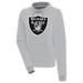 Women's Antigua Gray Las Vegas Raiders Axe Bunker Tri-Blend Pullover Hoodie