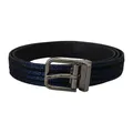 Dolce & Gabbana , Blue Jacquard Belt with Metal Buckle ,Blue male, Sizes: 90 CM