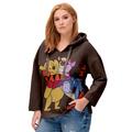 Plus Size Women's Disney Winnie the Pooh Hooded Sweatshirt by Disney in Brown Winnie Friends (Size 10/12)