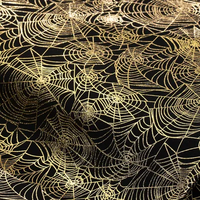 Elastik-Jersey mit Foliendruck Spinnennetz, schwarz/gold Image