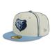 "Men's New Era Cream/Light Blue Memphis Grizzlies Piping 2-Tone 59FIFTY Fitted Hat"
