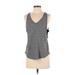 Beyond Yoga Active Tank Top: Gray Activewear - Women's Size X-Small
