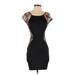 BCX dress Cocktail Dress - Bodycon Scoop Neck Short sleeves: Black Dresses - Women's Size 1