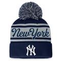 Women's Fanatics Branded Navy/Gray New York Yankees Script Cuffed Knit Hat with Pom