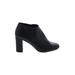 Via Spiga Ankle Boots: Slip On Chunky Heel Classic Black Solid Shoes - Women's Size 11 - Almond Toe