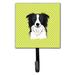 Caroline's Treasures Checkerboard Border Collie Leash Holder & Wall Hook Metal in Green/Black | 6.25 H x 4.25 W x 0.65 D in | Wayfair BB1303SH4