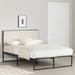 South Shore Mezzy Queen Bed Upholstered/Metal/Polyester in Black/Brown | 43.5 H x 59 W x 79 D in | Wayfair 14599