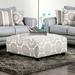 Lark Manor™ Koyande 38" Wide Square Floral Cocktail Ottoman w/ Storage Polyester/Stain Resistant in Gray | 16 H x 38 W x 38 D in | Wayfair