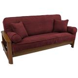 Gracie Oaks Oshan T-Cushion Sofa Slipcover, Polyester in Red/Brown | 9 H x 75 W x 54 D in | Wayfair 58C914E4686A490FB5A9FC7DBCDD31B4