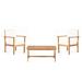 Gracie Oaks Yuvin 3 Piece Seating Group w/ Cushions Wood/Natural Hardwoods in Brown/White | Outdoor Furniture | Wayfair