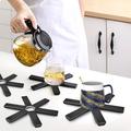 Prep & Savour Dawanna Foldable Trivets - Expandable Instant Pot Holders & Table Protectors in Black | 6 W in | Wayfair