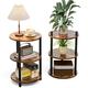 17 Stories Abbieleigh 20.7" tall Floor Shelf End Table Set Wood in Black/Brown | 20.7 H x 13.4 W x 13.4 D in | Wayfair