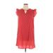 Shein Casual Dress - Shift Keyhole Short sleeves: Red Polka Dots Dresses - Women's Size 0X