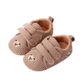 Chaussures en daim pour bébés filles et garçons semelle souple coordonnante chaussures ours de