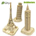 Ury-Puzzle 3D en Bois de la Tour Eiffel Kit de Bricolage de Modèle d'Architecture du Monde Jouets