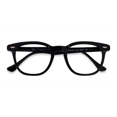 Unisex s square Shiny Black Acetate Prescription eyeglasses - Eyebuydirect s Ray-Ban RB5398 Hawkeye