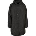 Outdoorjacke URBAN CLASSICS "Damen Ladies Oversized Diamond Quilted Hooded Coat" Gr. 4XL, schwarz (black) Damen Jacken Outdoorjacken