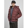 Allwetterjacke URBAN CLASSICS "Urban Classics Herren Hooded Puffer Jacket", Herren, Gr. M, rot (cherry), 100% Polyester, unifarben, casual, normal, ohne Ausschnitt, Langarm, Jacken