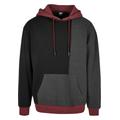 Hoodie URBAN CLASSICS "Herren Oversized Color Block Hoody" Gr. XXL, schwarz (black, charcoal) Herren Sweatshirts