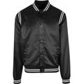 Collegejacke URBAN CLASSICS "Urban Classics Herren Satin College Jacket" Gr. L, schwarz (black) Herren Jacken Übergangsjacken