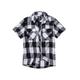 Langarmhemd BRANDIT "Herren Checkshirt Halfsleeve" Gr. XL, US-Größen, schwarz-weiß (white, black) Herren Hemden Oberhemden