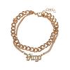 Fußkette URBAN CLASSICS "Urban Classics Unisex Zodiac Golden Anklet" Gr. S, gold (virgo), Fußkettchen, Damen, S/M, Edelstahl-Metall, Edelstahl, Metall, Fußkettchen