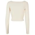 Longsleeve URBAN CLASSICS "Damen Ladies Organic Wide Neck Cropped Longsleeve" Gr. 5XL, beige (whitesand) Damen Shirts Jersey