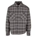 Langarmhemd URBAN CLASSICS "Herren Boxy Kane Check Shirt" Gr. S, US-Größen, grau (grey, black) Herren Hemden Langarm