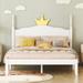 Modern Simple Full Size Wood Platform Bed with Crown Shaped Headboard