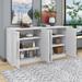 Sideboard with 4 Doors Large Storage Space Buffet Cabinet with Adjustable Shelves and Silver Handles