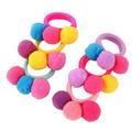 10pcs/lot Children Hair Accessories Baby Kids Hair Ring Hair Ropes Pompon Elastic Hair Band Girl Lovely Ball Rubber Band (Random Color)