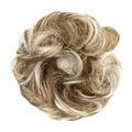 Skpblutn Clip in Human Hair Extensions Messy Headband Elastic Fluffy Curly Accessories Headband Flower Fiber Wig Bandkhaki