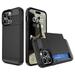 FIEWESEY for iPhone 15 Case for iPhone 15 Pro Case for iPhone 15 Plus Case for iPhone 15 Pro Max Case Card Holder Protective Shockproof Hidden Card Slot Wallet Case for iPhone 15(Black)